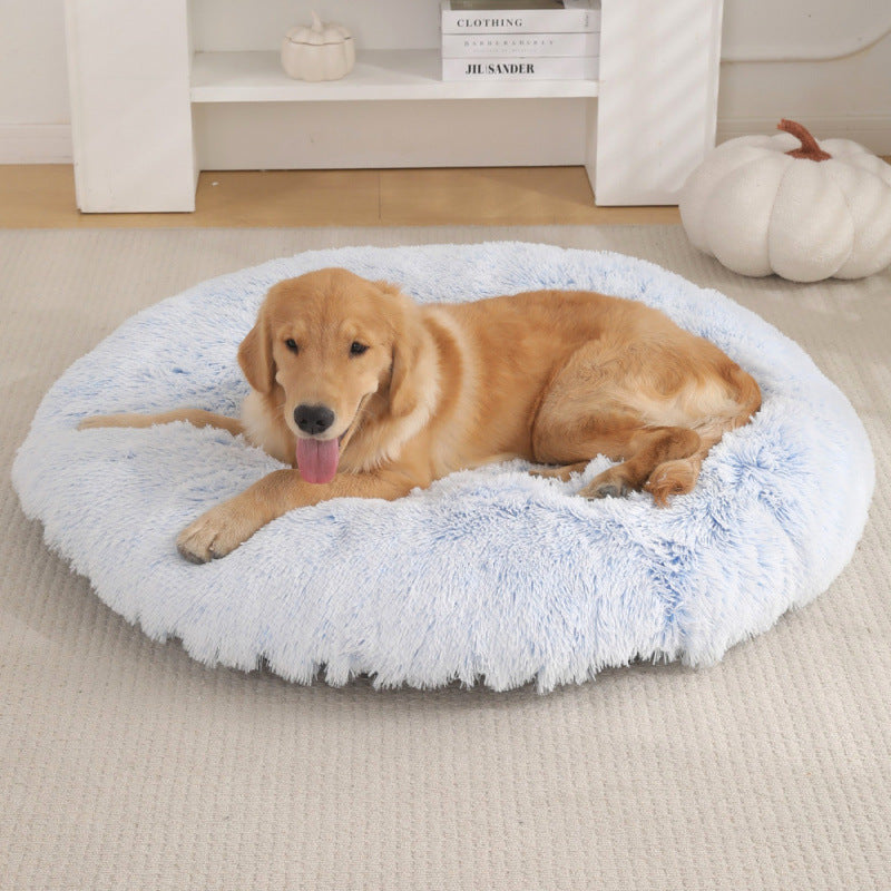 Round Plush Pet Bed Soft Warm Sleeping Mat