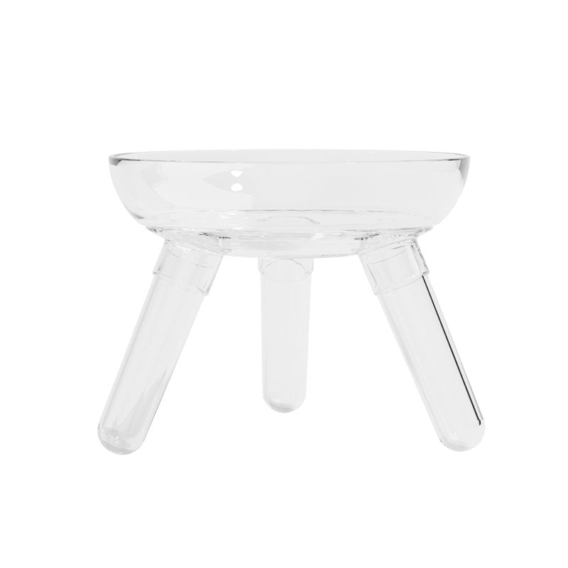 Pet Anti-Knock Transparent Glass Feeding Water Bowl