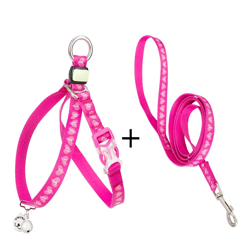 Pet Harness Vest With Bell And Adjustable Leash