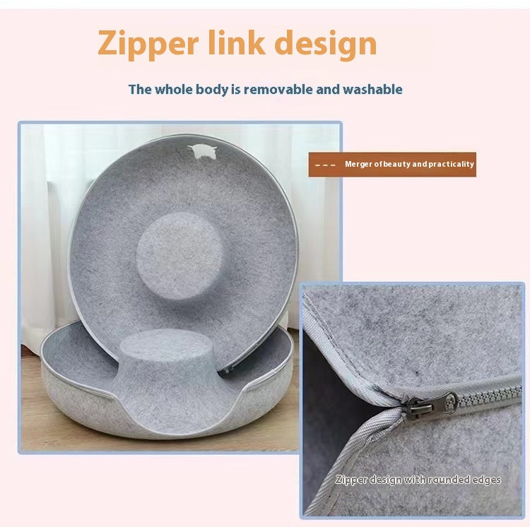 Pet Comfortable Round Tunnel Bed Plush Nest