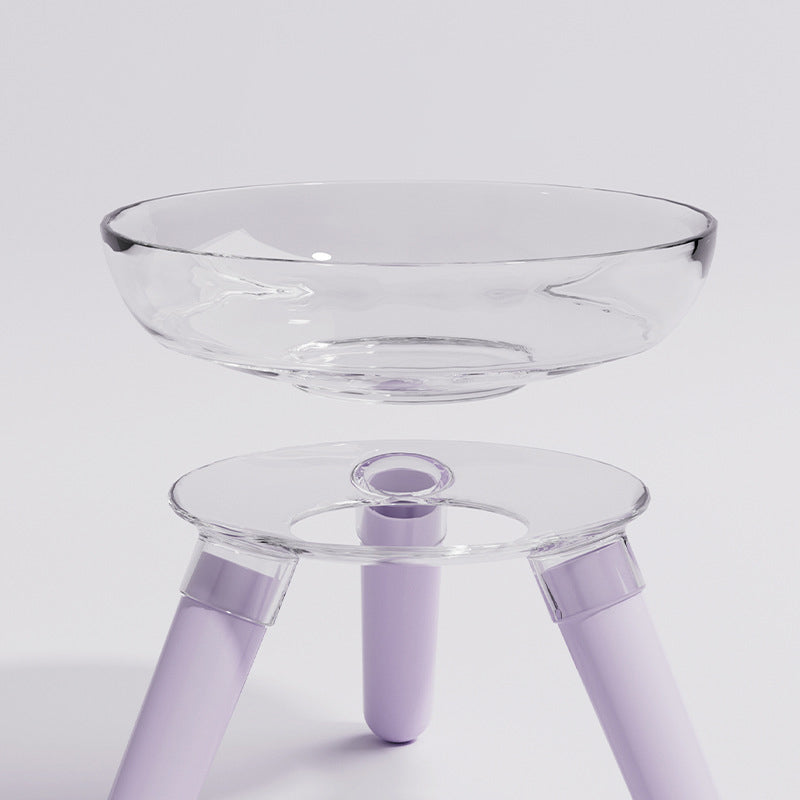 Pet Anti-Knock Transparent Glass Feeding Water Bowl