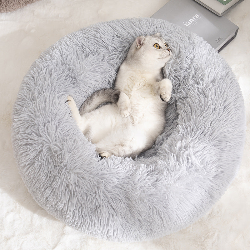 Pet Round Cotton Winter Warm Sleeping Bed Kennel