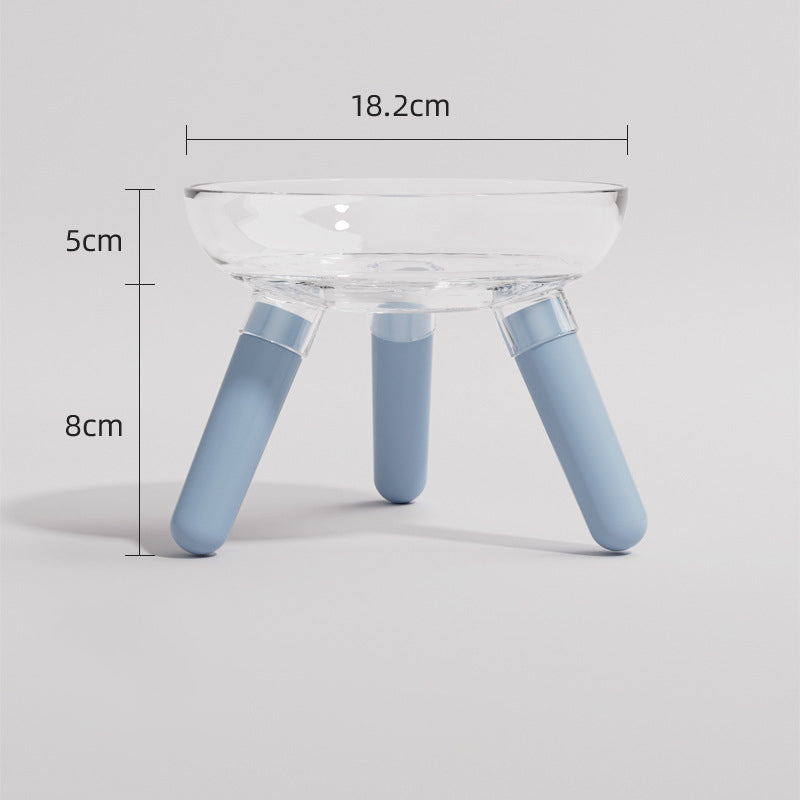 Pet Anti-Knock Transparent Glass Feeding Water Bowl