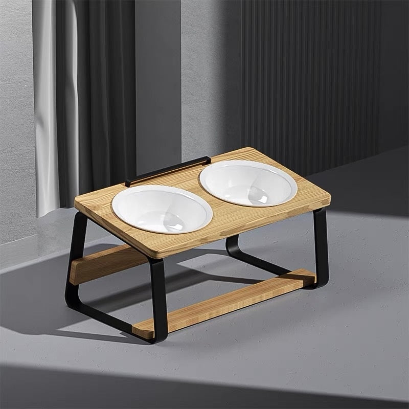 Pet Ceramic Double Bowl Elevated