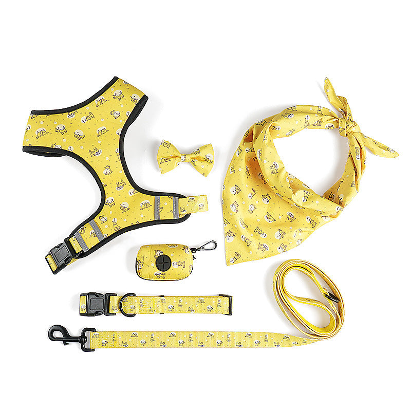 Pet Bow Design Harness With Leash Set