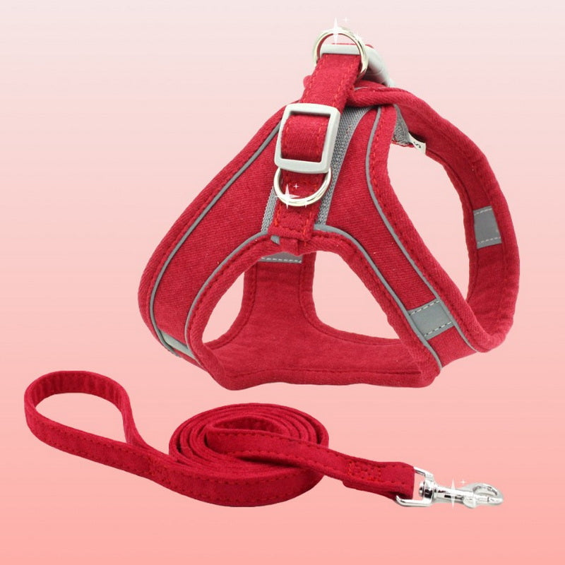 Pet Vest Type Chest Harness With Leash Set