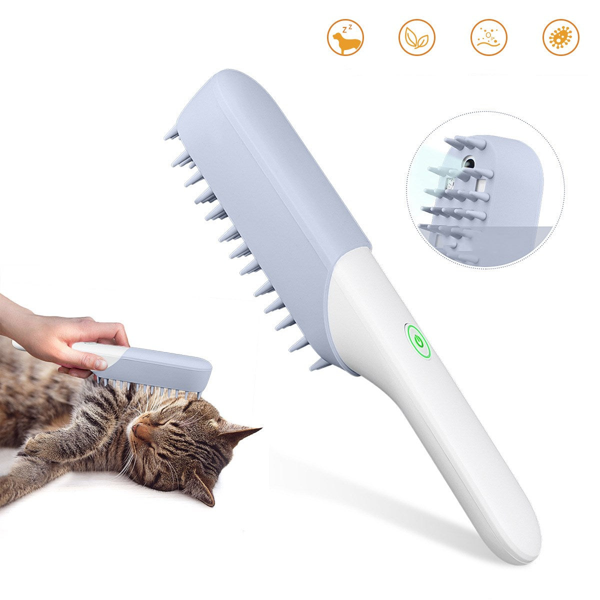 Pet Silicone Grooming Brush Massage Comb Fur Removal