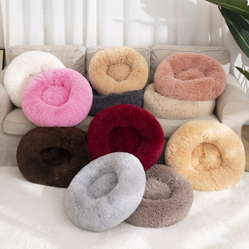 Pet Round Cotton Winter Warm Sleeping Bed Kennel