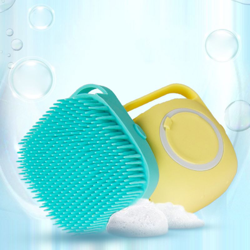 Soft Silicone Pet Bath Brush Shampoo Dispenser Comb