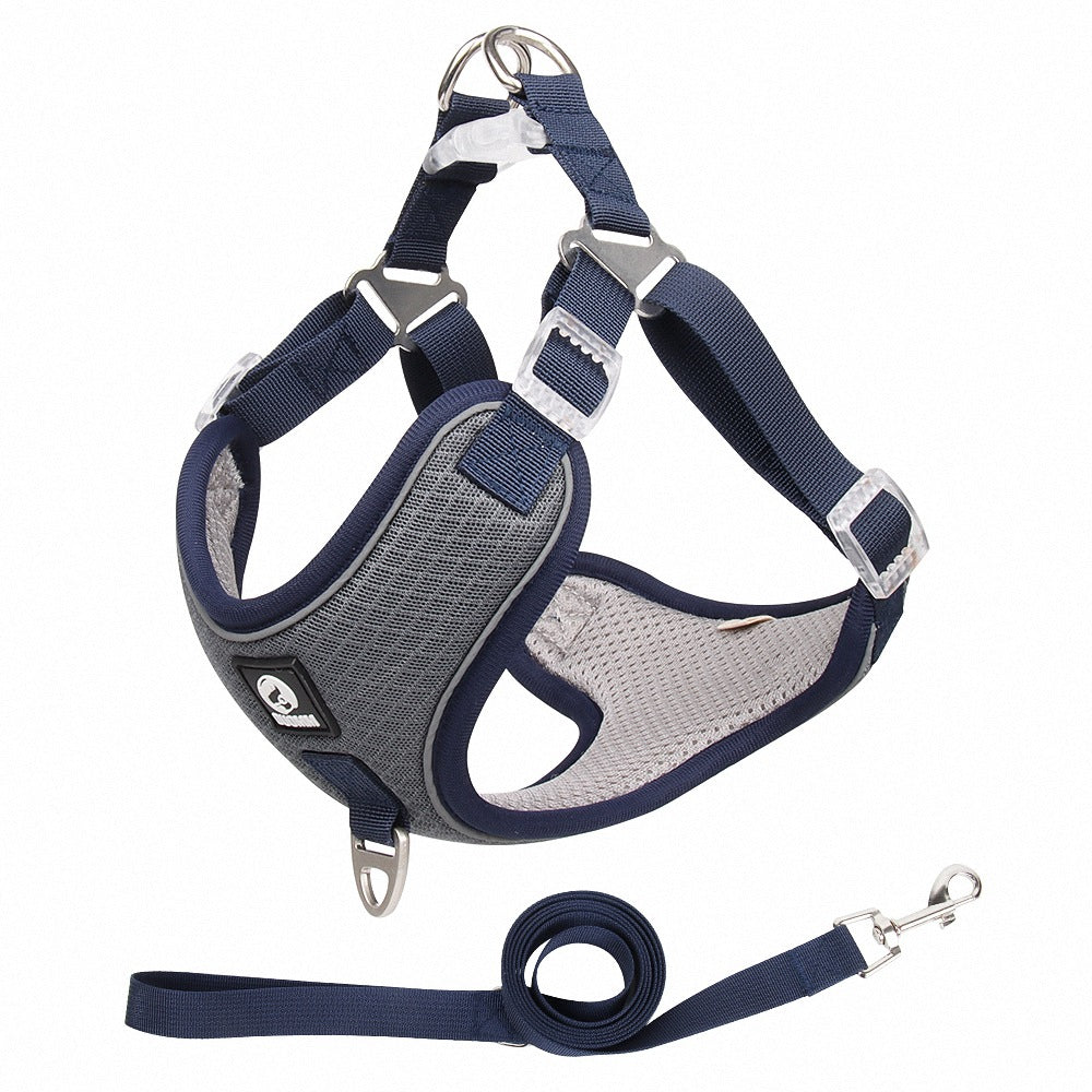 Pet Breathable Adjustable Harness With Leash Set