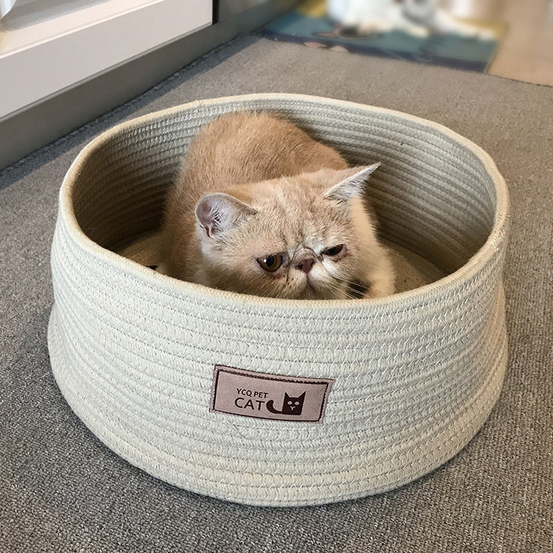 Small Pet Litter Box And Round Bed Combo
