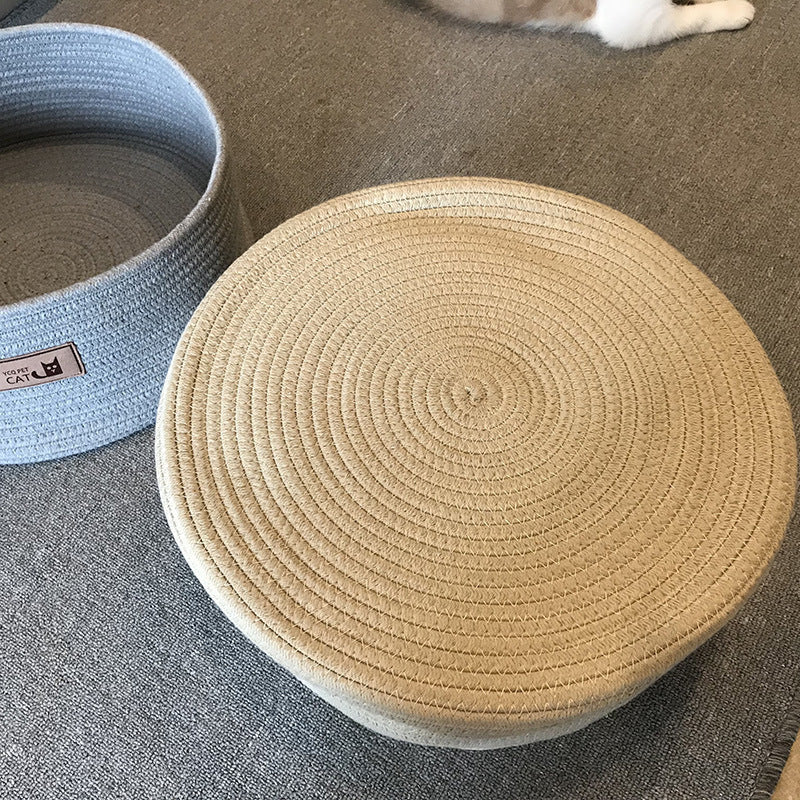 Small Pet Litter Box And Round Bed Combo