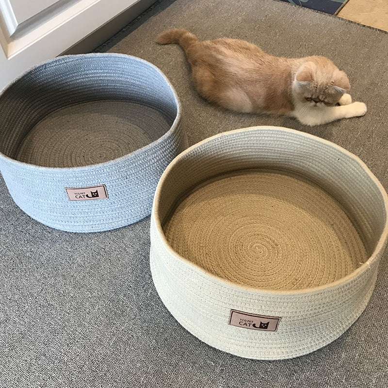 Small Pet Litter Box And Round Bed Combo