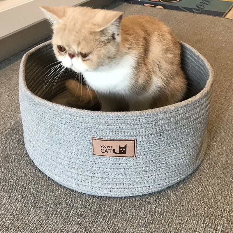 Small Pet Litter Box And Round Bed Combo