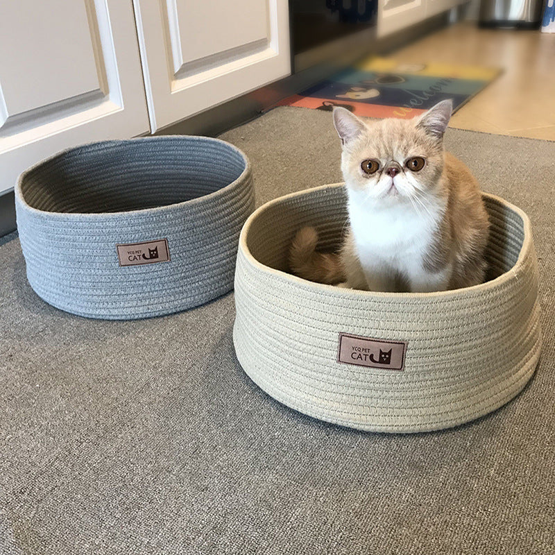 Small Pet Litter Box And Round Bed Combo