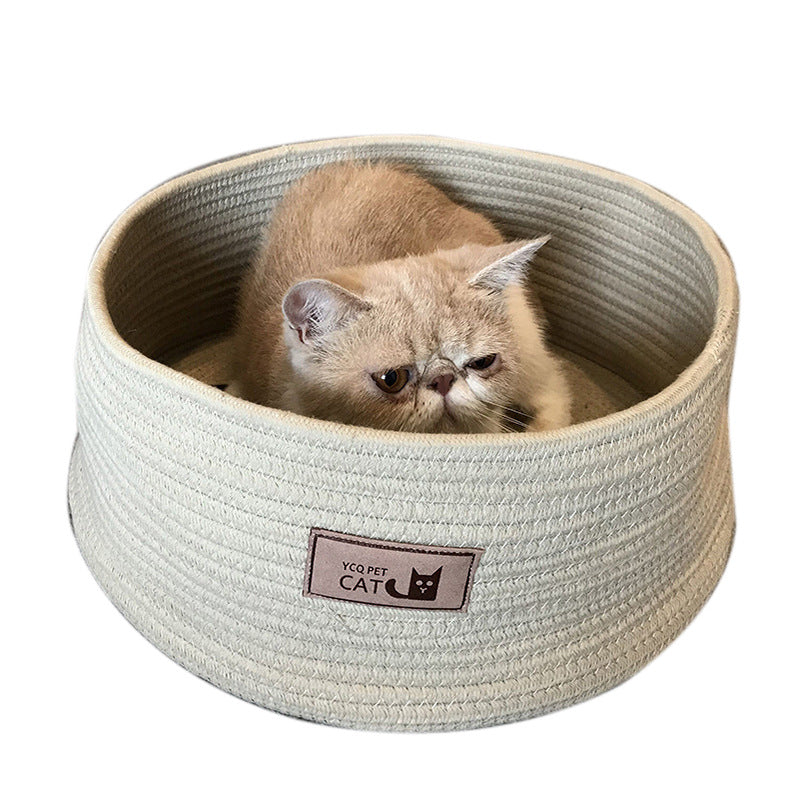 Small Pet Litter Box And Round Bed Combo
