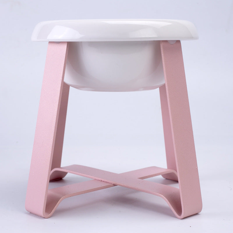 Pet Anti-Slip Feeding Bowl Iron Stand 2-In-1 Feeder Water