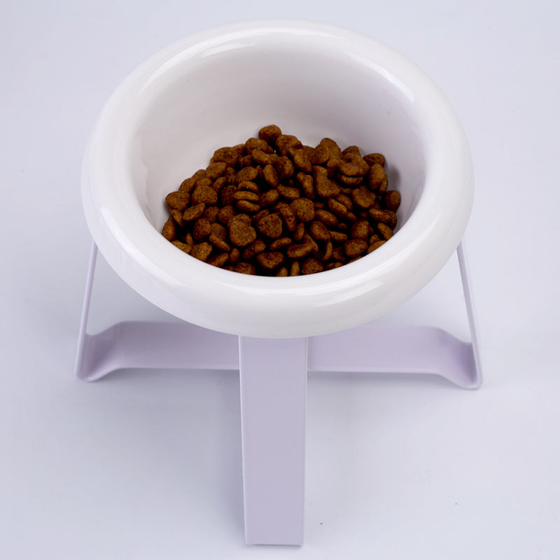 Pet Anti-Slip Feeding Bowl Iron Stand 2-In-1 Feeder Water