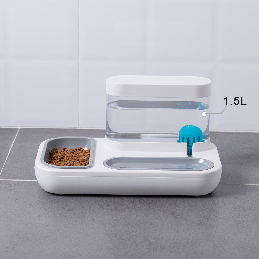 Pet Automatic Feeding Bowl Fountain 1.5L Capacity Waterer