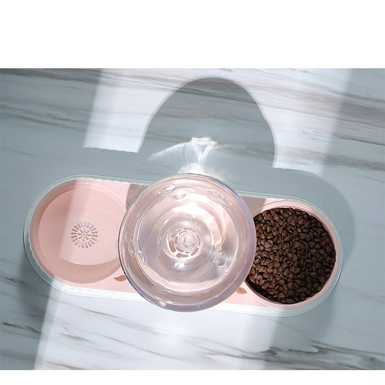 Pet Automatic Feeding Drinking Bowl Plastic Water Dispenser