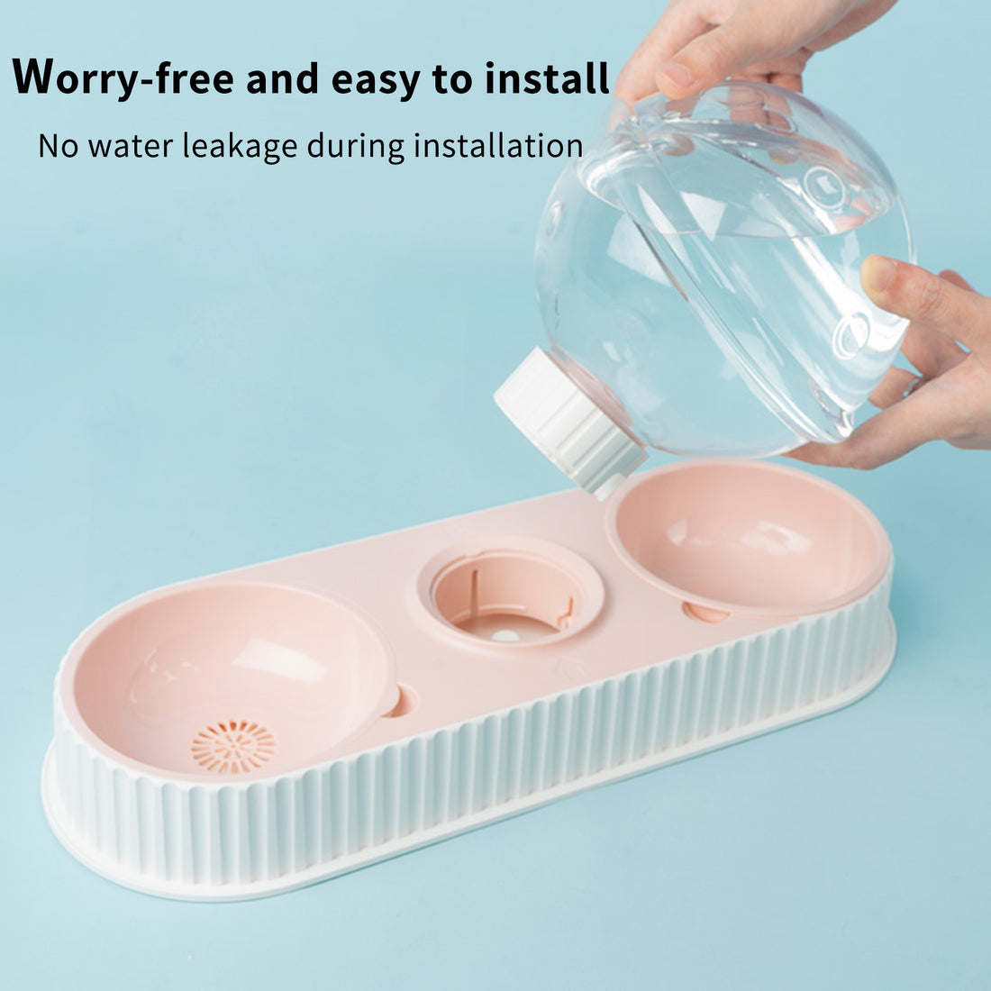 Pet Automatic Feeding Drinking Bowl Plastic Water Dispenser