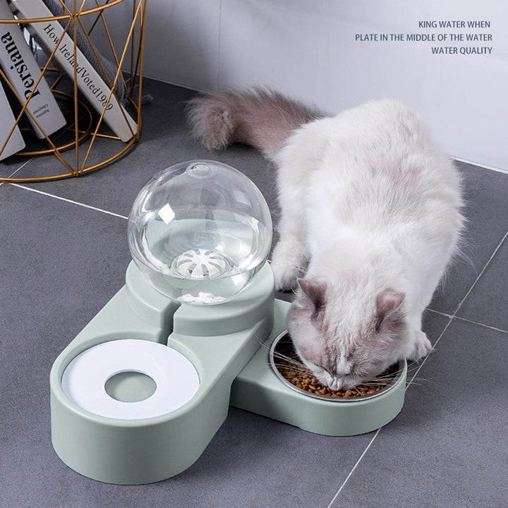 Automatic Pet Water Fountain Food Feeder Bowl 1.8L