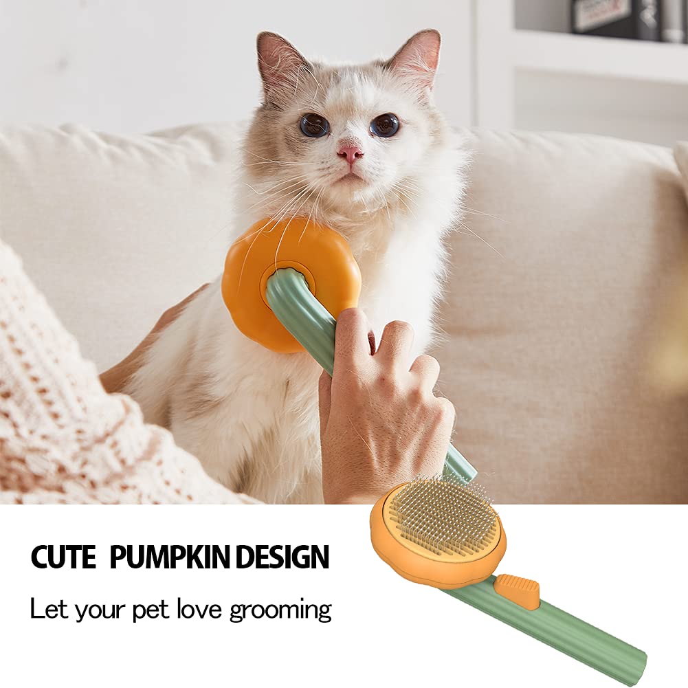 Pet Pumpkin Self-Cleaning Slicker Brush For Grooming