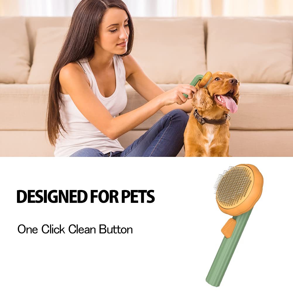 Pet Pumpkin Self-Cleaning Slicker Brush For Grooming