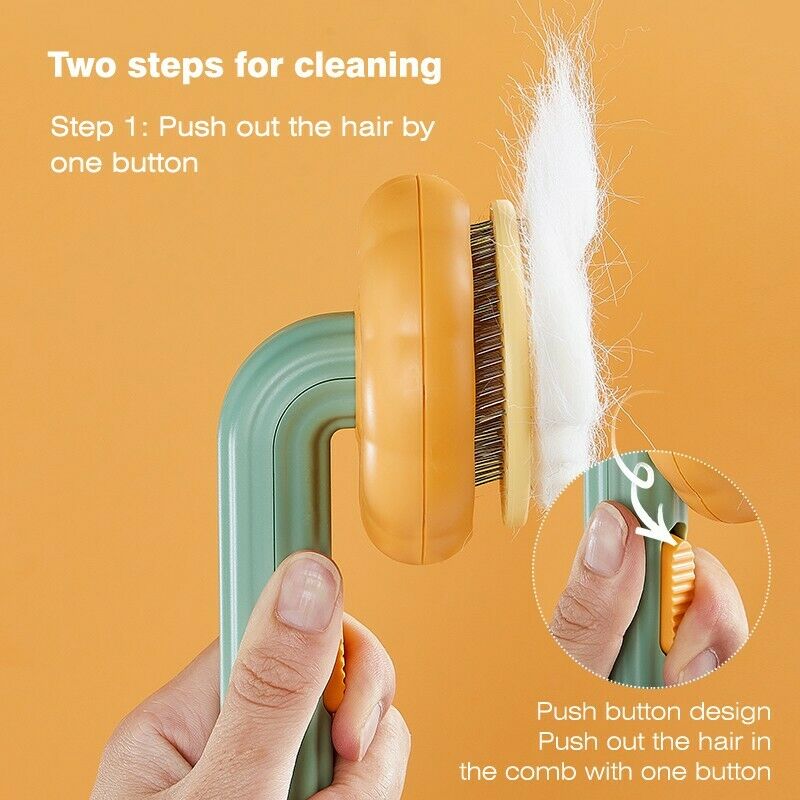 Pet Pumpkin Self-Cleaning Slicker Brush For Grooming