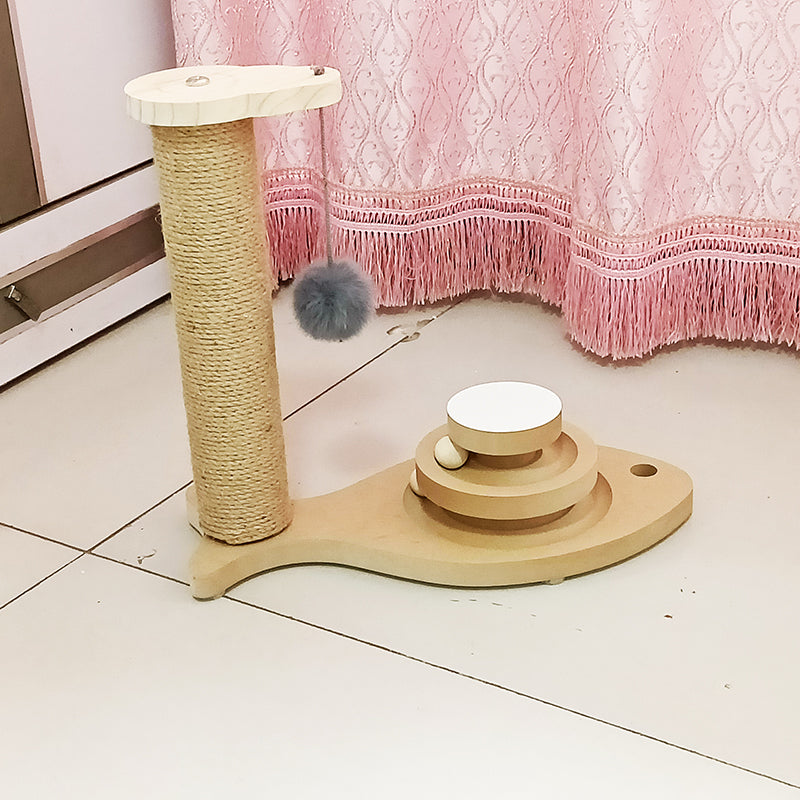 Solid Wood Pet Turntable Bite-Resistant Interactive Toy