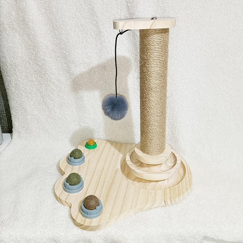 Solid Wood Pet Turntable Bite-Resistant Interactive Toy