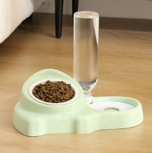 Pet Multifunctional Feeding Bowl Stainless Steel Set Premium Gray