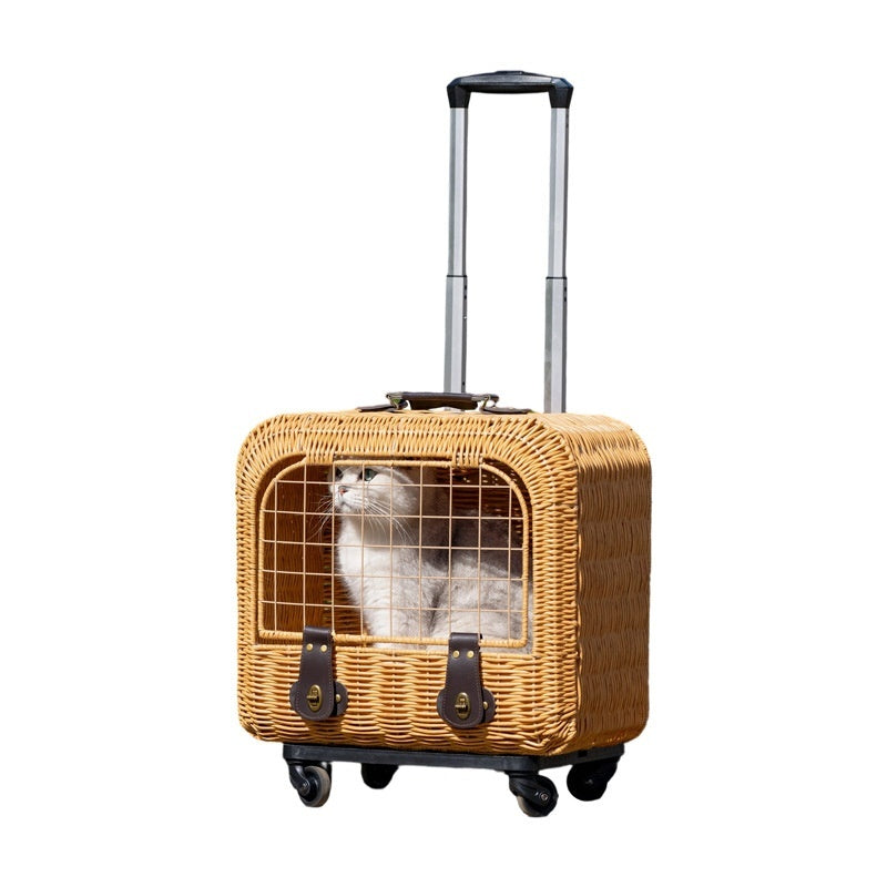 Portable Woven Pet Carrier With Ventilation And Handle