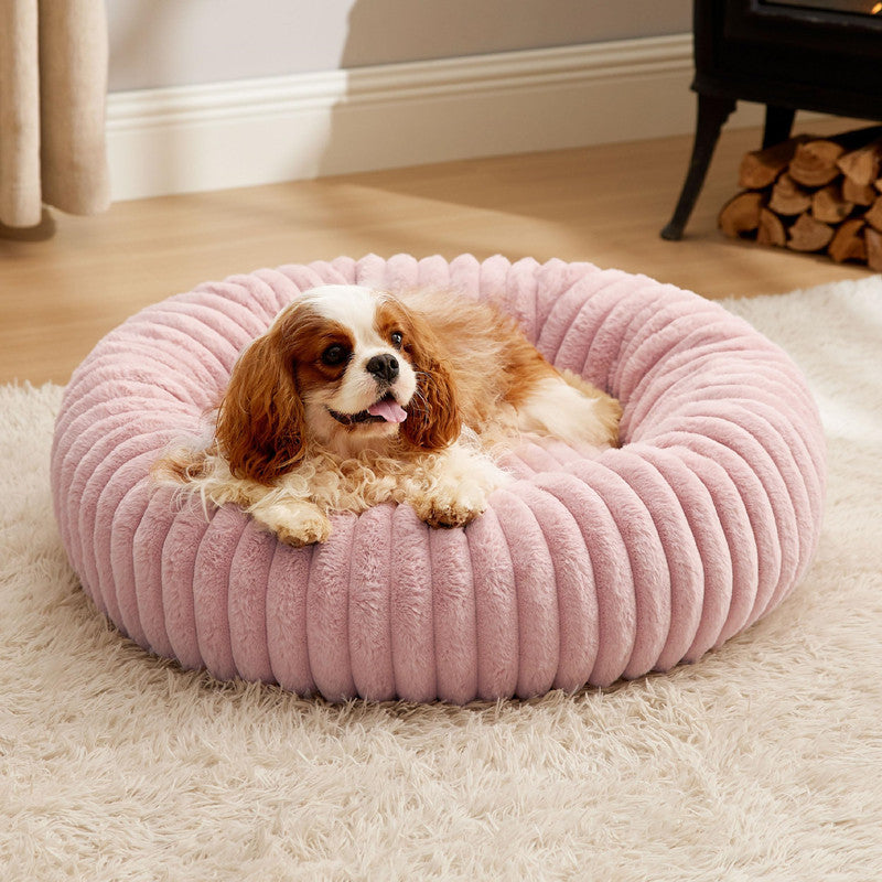 Pet Plush Round Bed Soft Warm Winter Mat