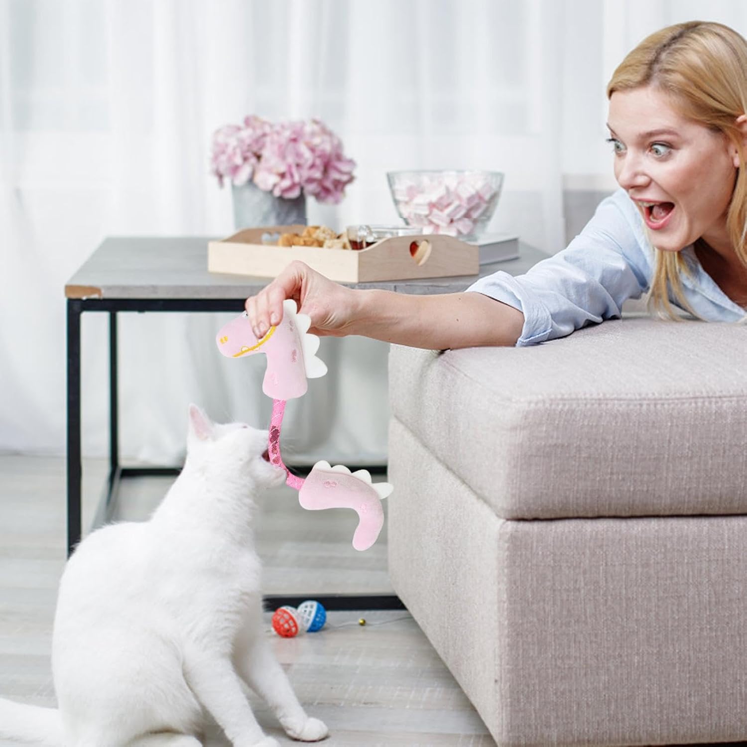 Interactive Pet Chew Toy Teeth Cleaning Catnip Rope Kicker