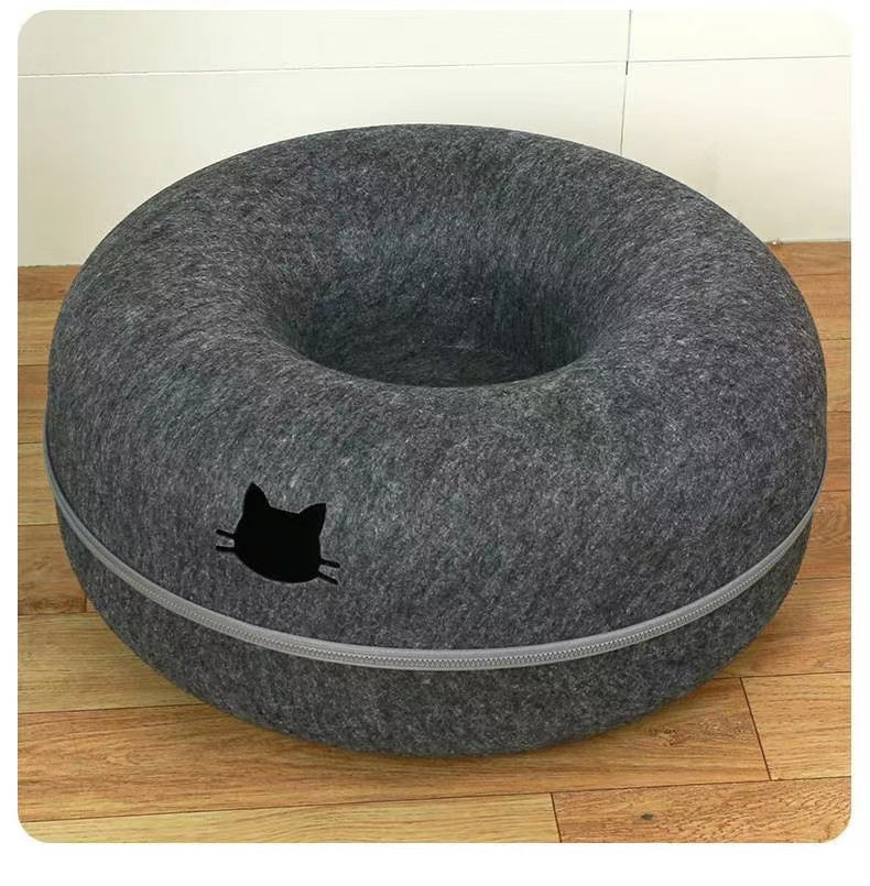 Pet Comfortable Round Tunnel Bed Plush Nest
