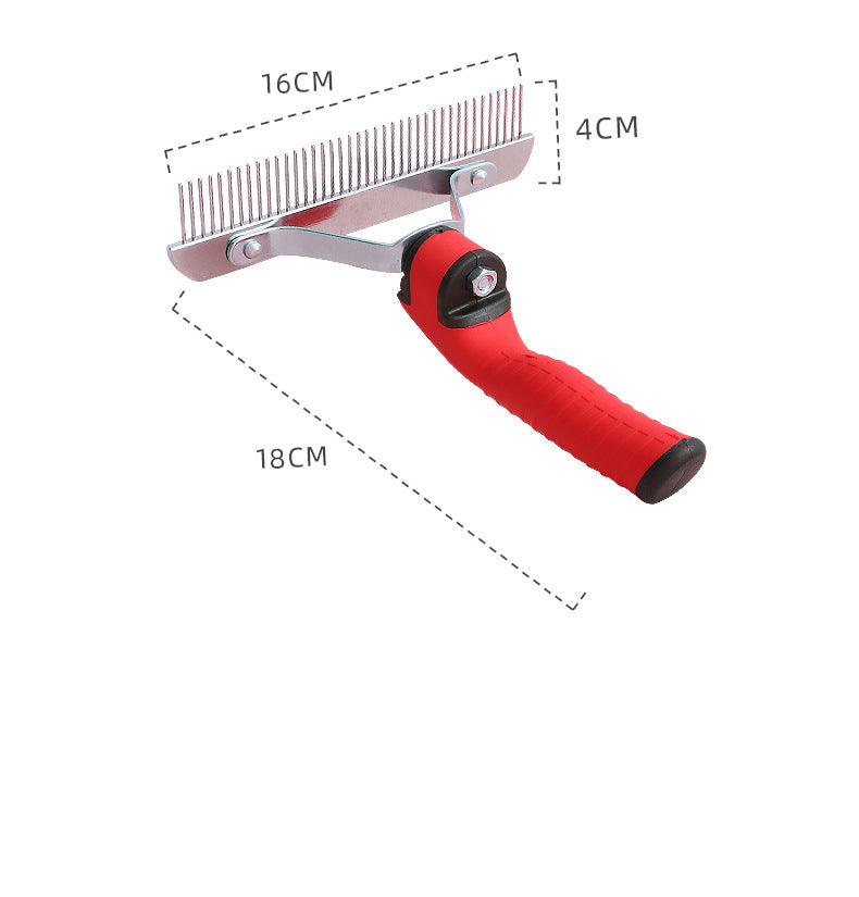 Extra-Large Pet Rake Comb Grooming Deshedding Tool