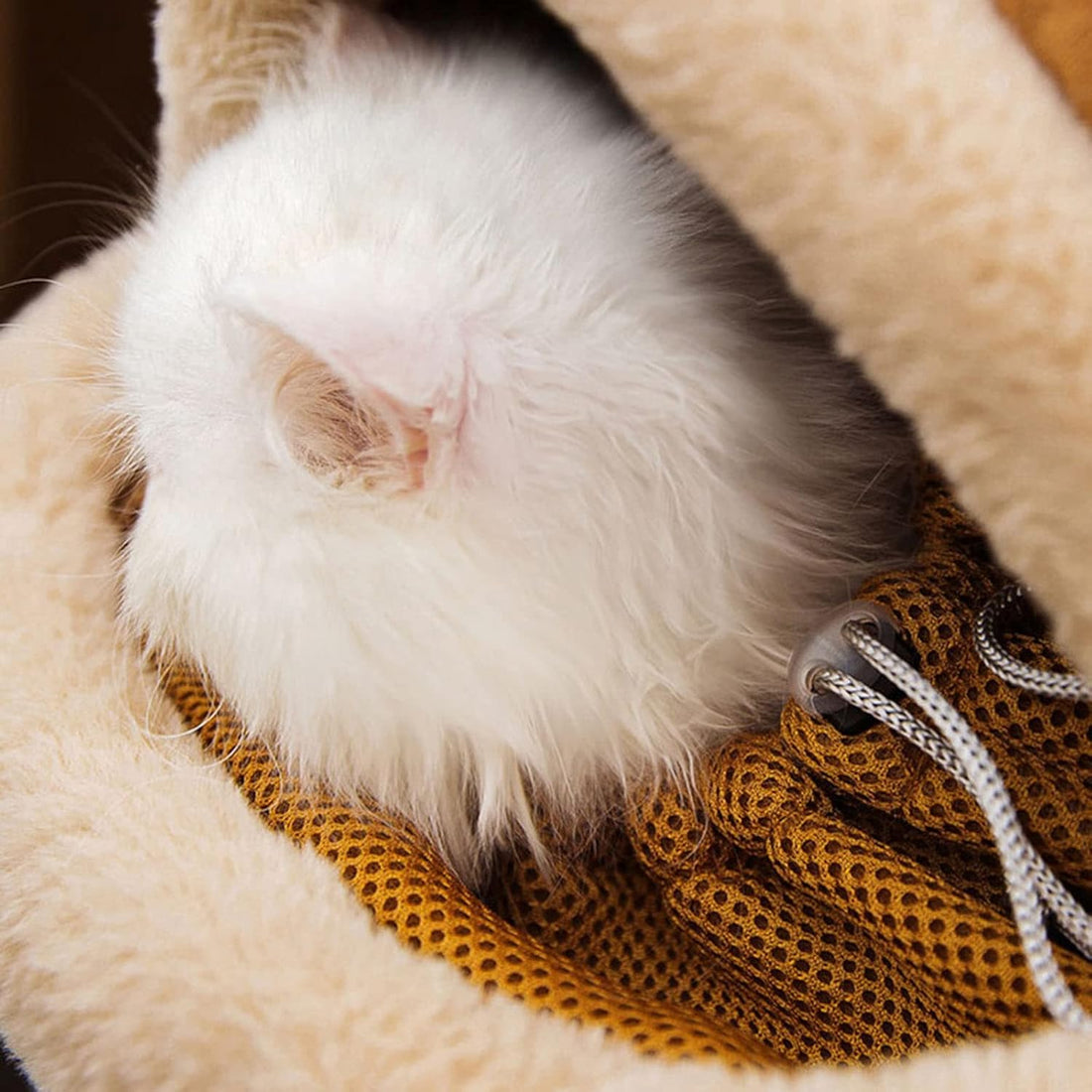 Plush Pet Carrier Backpack Winter Travel Bag With Hand Warmers