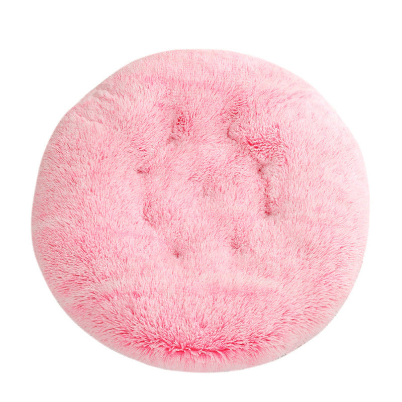 Round Plush Pet Bed Soft Warm Sleeping Mat