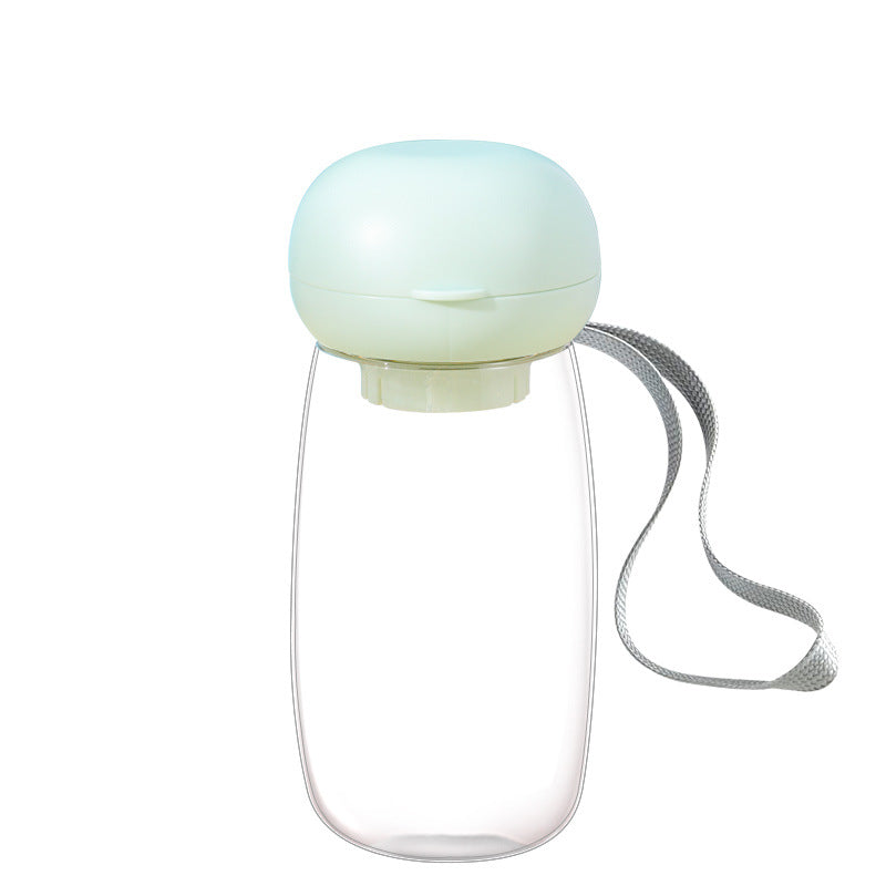 Pet Portable Water Bottle Travel Drinking Bowl Lanyard Feeder