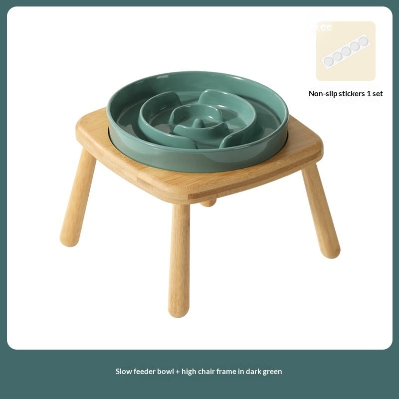 Pet Ceramic Slow Feeding Anti-Choking Tip-Proof Bowl