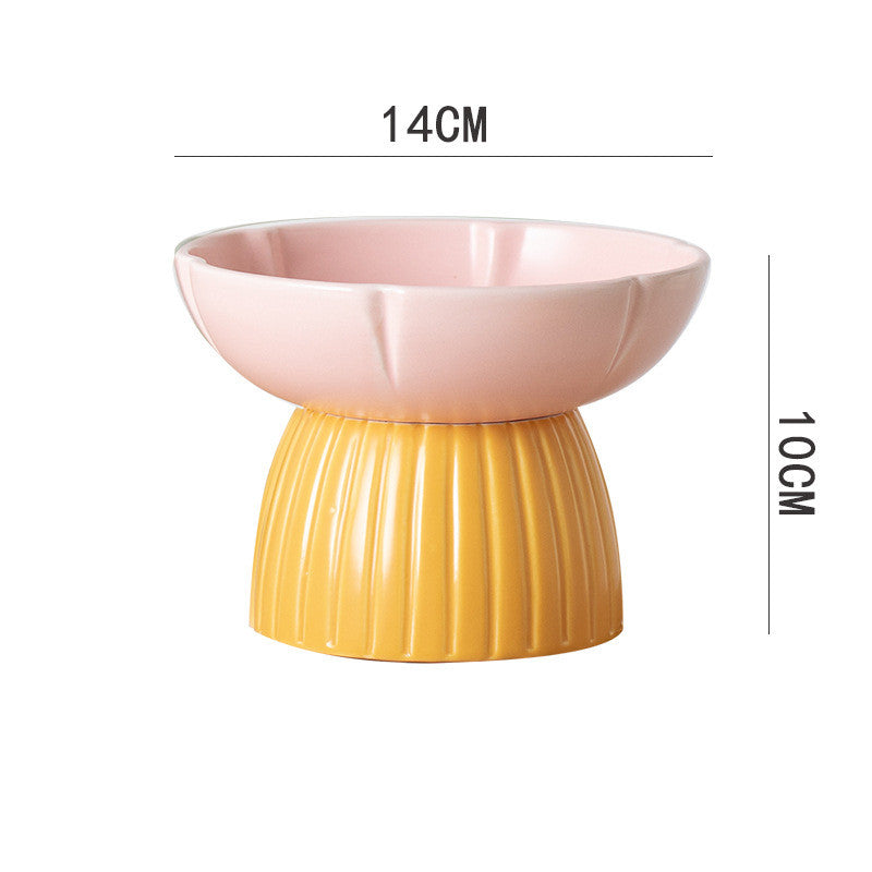 Pet Macaron Candy Color Ceramic Feeding Bowl