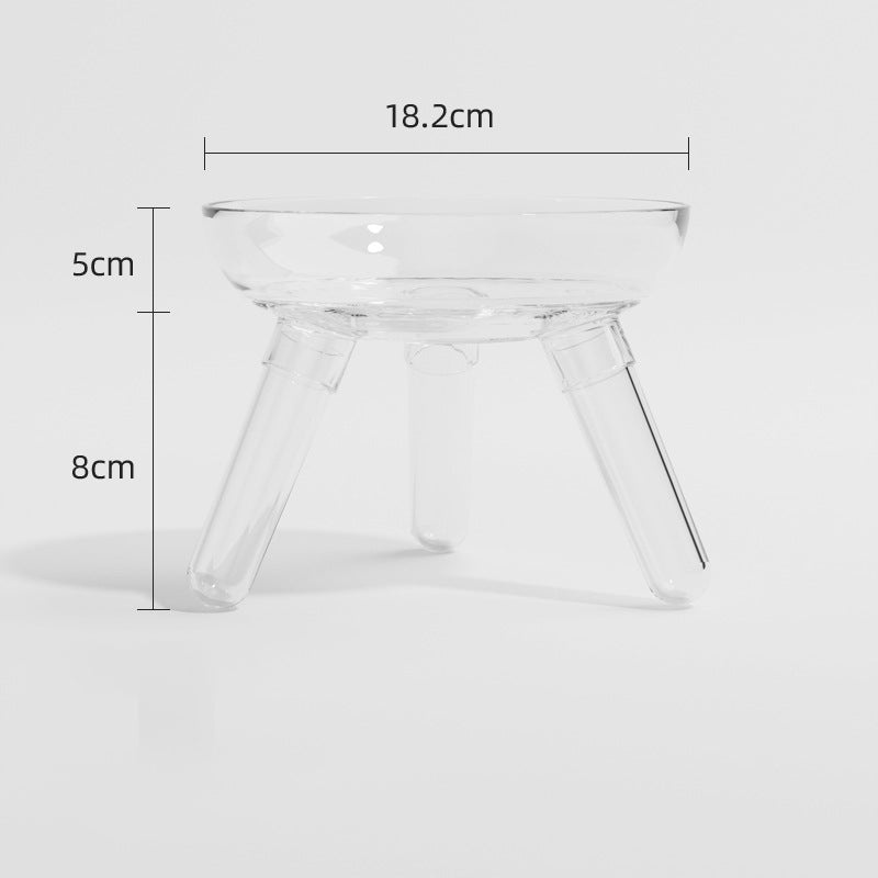 Pet Anti-Knock Transparent Glass Feeding Water Bowl