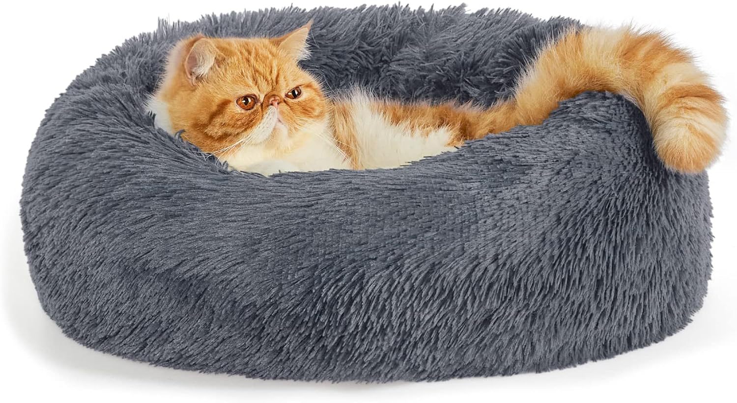 Pet Solid Color Non-Slip Round Plush Bed