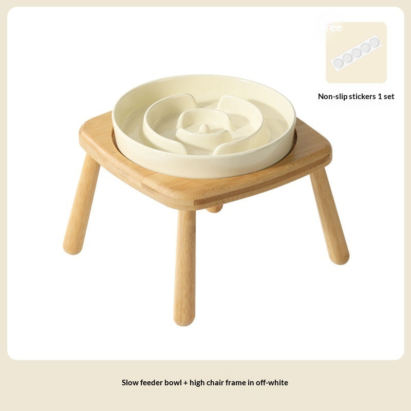Pet Ceramic Slow Feeding Anti-Choking Tip-Proof Bowl