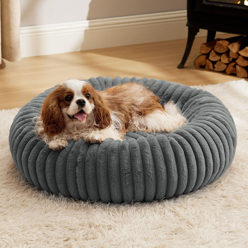 Pet Plush Round Bed Soft Warm Winter Mat