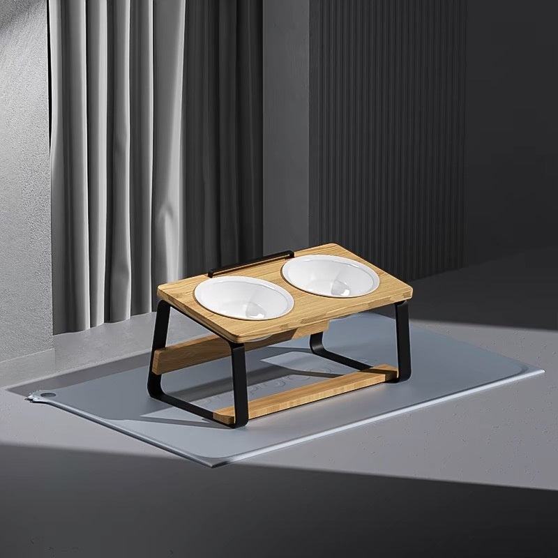 Pet Ceramic Double Bowl Elevated