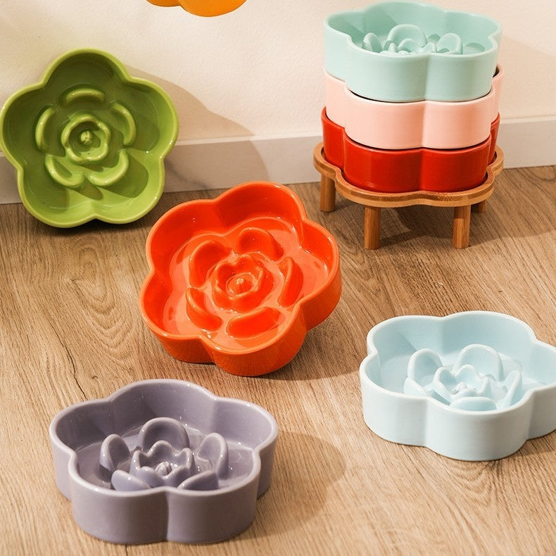 Pet Ceramic Slow Feeding Bowl Anti-Slip Design
