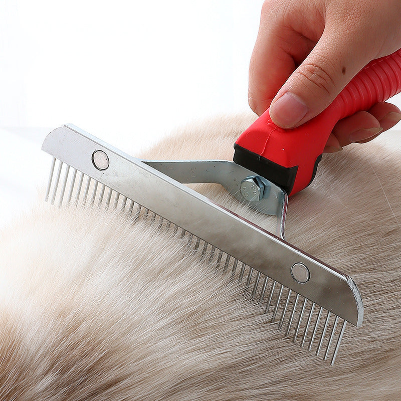Extra-Large Pet Rake Comb Grooming Deshedding Tool