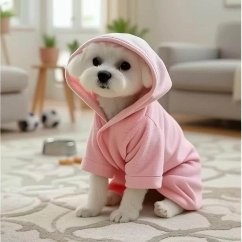 Pet Wearable Bath Towel Coral Fleece Thickened Robe